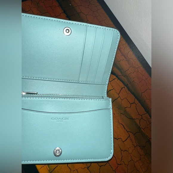 Coach Essential Slim Card Case in Aquamarine Blue - Picture 7 of 8